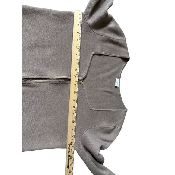 Abercrombie & Fitch Zip Up Notch Neck Slim Top size XL Tan - Picture 5 of 10